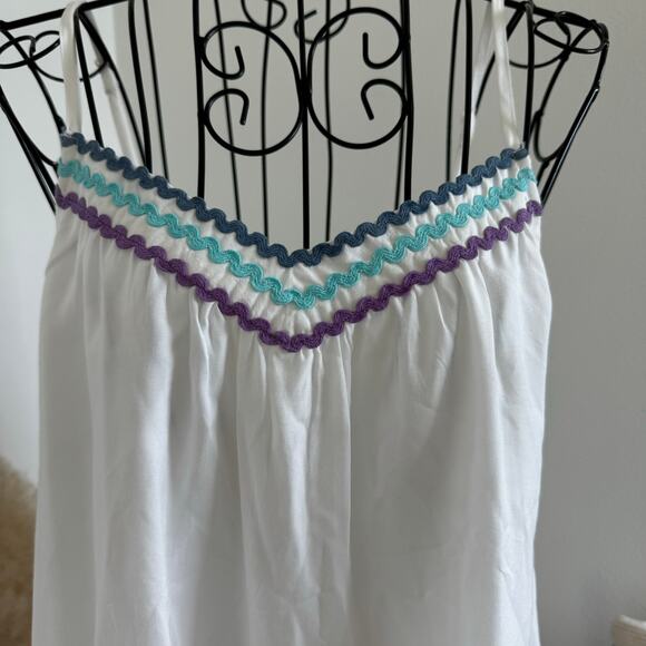 America & Beyond White Rick-Rack Lace Scoop Back Mini Sundress NEW Medium - Picture 2 of 9